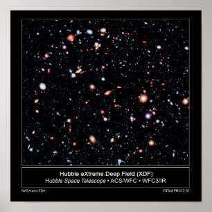 Hubble Extreme Deep Field Nyhetsrelease Poster