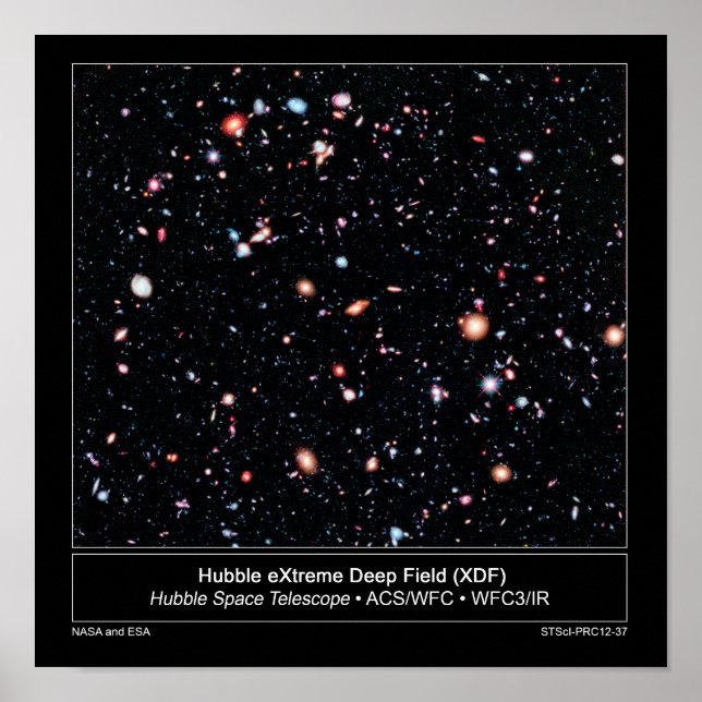 Hubble Extreme Deep Field Nyhetsrelease Poster (Framsidan)