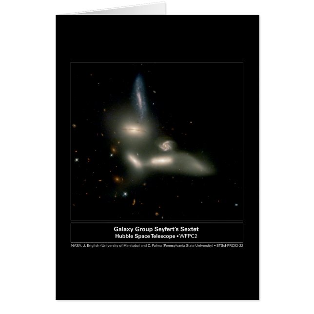 Hubble för galaxgruppsextett teleskop hälsningskort (Framsidan)