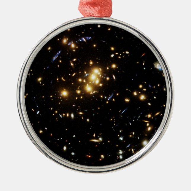 Hubble hittar Mörk Matter Ring i Galaxy Cluster Julgransprydnad Metall (Framsidan)
