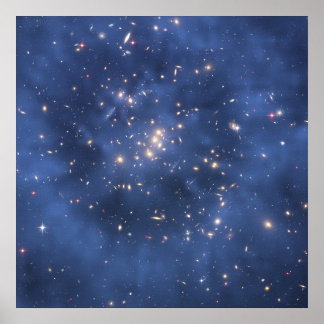 Hubble hittar Mörk Matter Ring i Galaxy Cluster Poster (Framsidan)