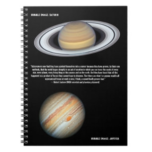 Hubble Jupiter och Saturn Scientist Quotation Anteckningsbok