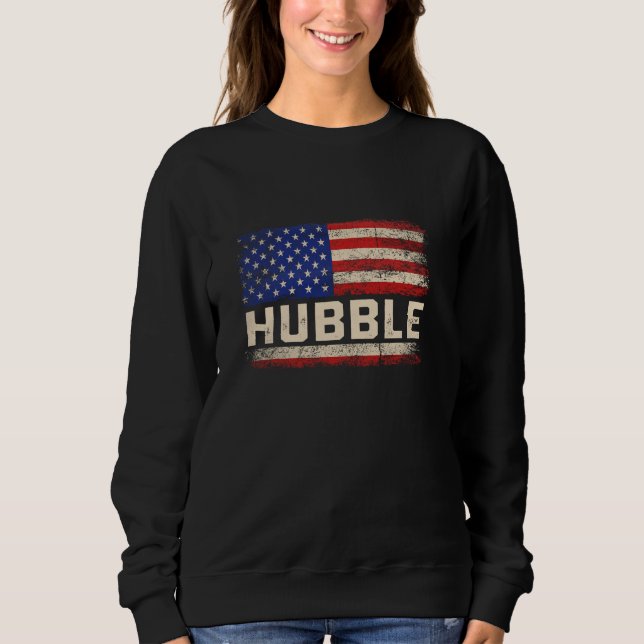 HUBBLE Last Name Shirt HUBBLE Name American Flag T (Framsida)