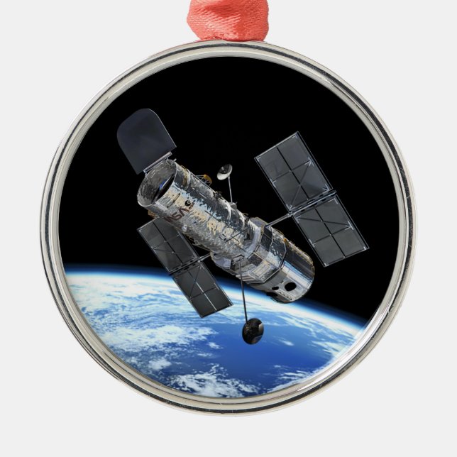 Hubble-rymdteleskopet i omloppsbana runt jorden NA Julgransprydnad Metall (Framsidan)