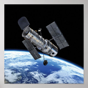 Hubble-rymdteleskopet i omloppsbana runt jorden NA Poster