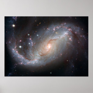 Hubble’s View of Barred Spiral Galaxy NGC 1672 Poster