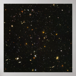 Hubble Space Telescope Fält i Galaxies Poster