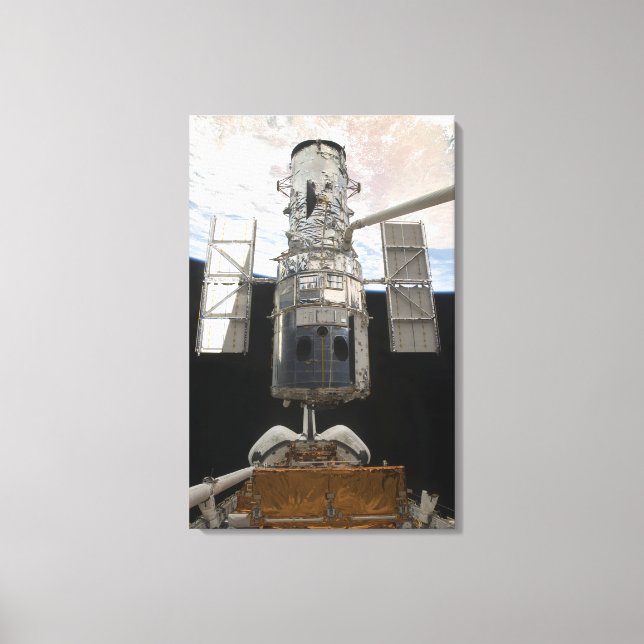Hubble Space Telescope i Atlantis lastfack Canvastryck (Framsida)