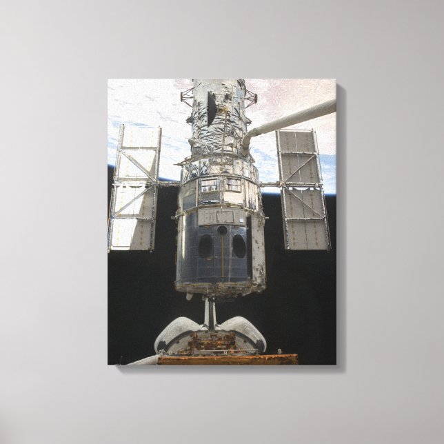 Hubble Space Telescope i Atlantis lastfack Canvastryck (Framsida)