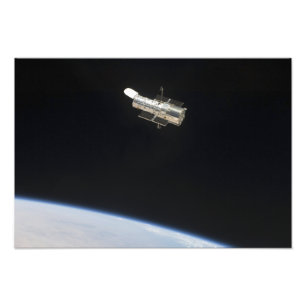 Hubble Space Telescope i omloppsbana ovanför jord Fototryck
