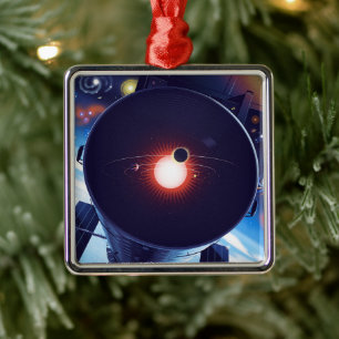 Hubble Space Telescope Poster. Julgransprydnad Metall