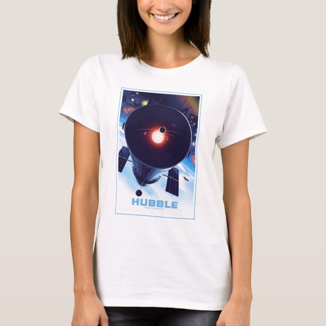 Hubble Space Telescope Poster. T Shirt (Framsida)