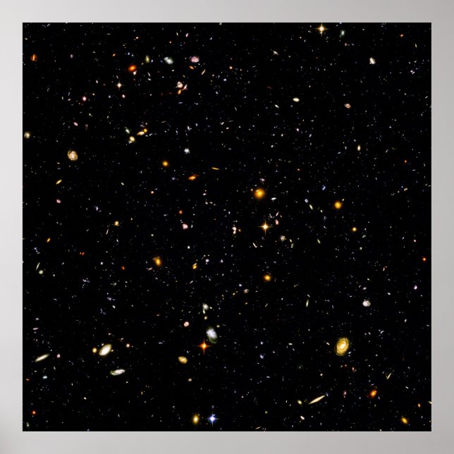 Hubble Ultra Deep Fält - Foto av Galaxies Poster (Framsidan)