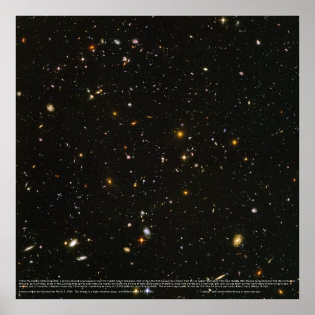 Hubble Ultra Deep Fält Poster (original) (Framsidan)