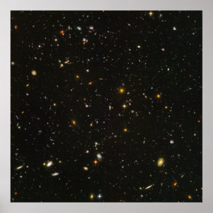 Hubble Ultra Deep Fält View- HUDF- Okomprimerad Poster