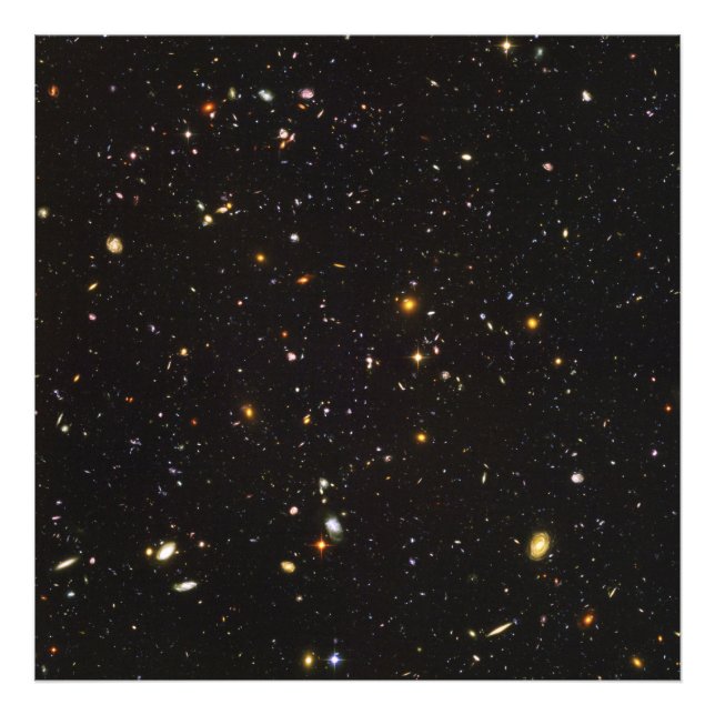 Hubble Ultra Deep Fält View of 10 000 Galaxies Fototryck (Framsidan)