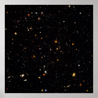 Hubble Ultra Deep Fält View of 10 000 Galaxies Poster