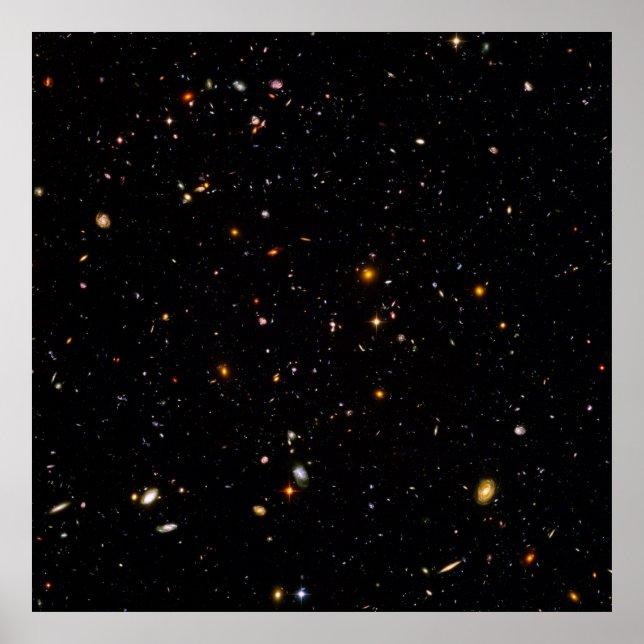 Hubble Ultra Deep Fält View of 10 000 Galaxies Poster (Framsidan)