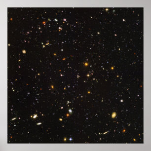 Hubble Ultra Deep Fält View of 10 000 Galaxies Poster