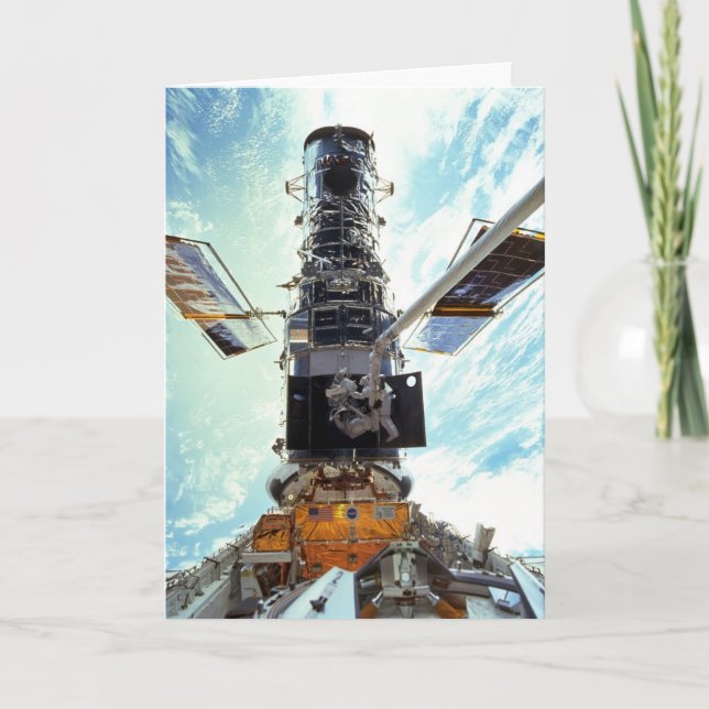 Hubble utrymmeteleskop och astronaut kort (Framsida)
