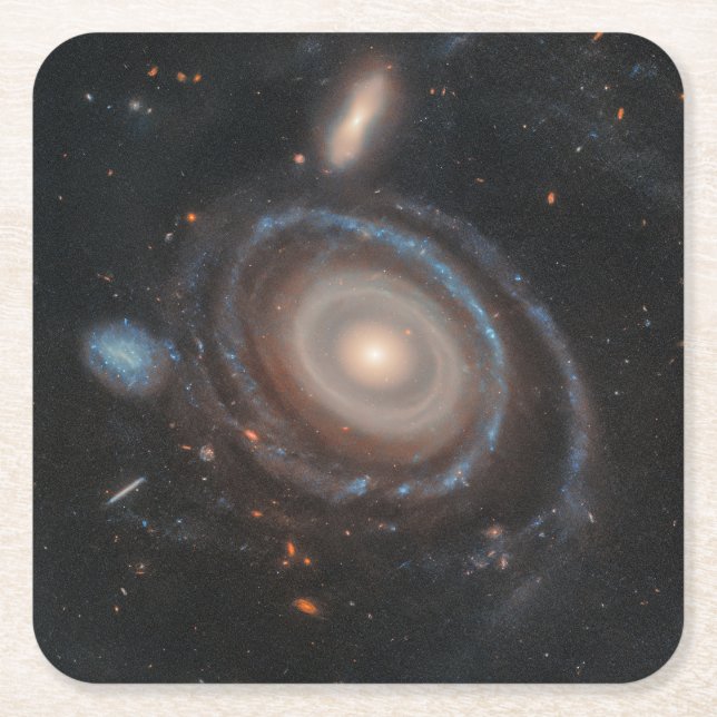 Hubbleteleskopet Bullseye-galaxen Underlägg Papper Kvadrat (Framsidan)