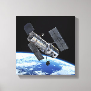 Hubbleteleskopet i omloppsbana runt jorden NASA-fo Canvastryck