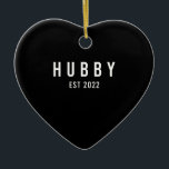 Hubby Est 2022 Groom to be Bachelorette Party Julgransprydnad Keramik<br><div class="desc">1</div>