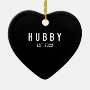 Hubby Est 2022 Groom to be Bachelorette Party Julgransprydnad Keramik