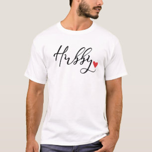 Hubby i Calligraphy Script Honeymoon Couple Tee