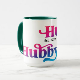 Hubby lite Bröllop-årsdag Anpassningsbar färgstark Mugg