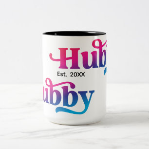 Hubby lite Bröllop-årsdag Anpassningsbar färgstark Två-Tonad Mugg