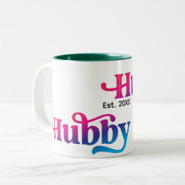 Hubby lite Bröllop-årsdag Anpassningsbar färgstark Två-Tonad Mugg