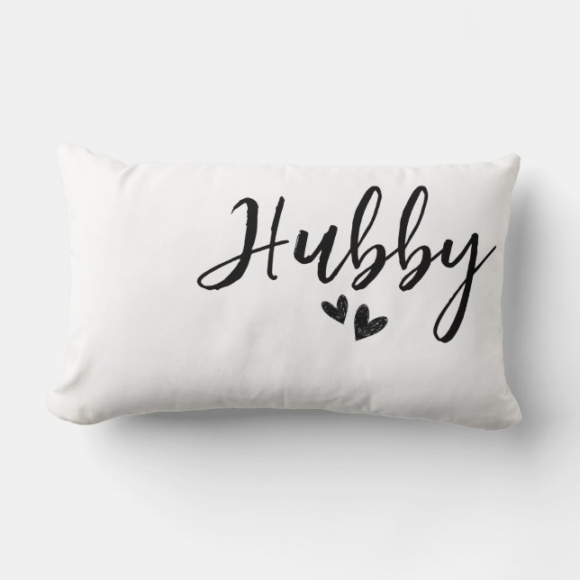 Hubby, minimalist wedding pillow  lumbarkudde (Framsida)