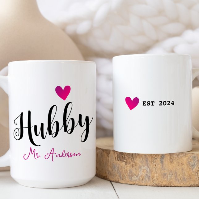 Hubby Namn och Date Bröllop-årsdagen Kaffemugg (Skapare uppladdad)