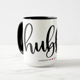Hubby Simple Black Lettering Anpassningsbar Mugg