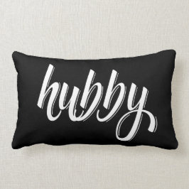 Hubby - söt make-typografi lumbarkudde