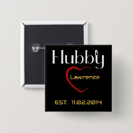 Hubby Wifey Bröllop-årsdagen Gift Knapp