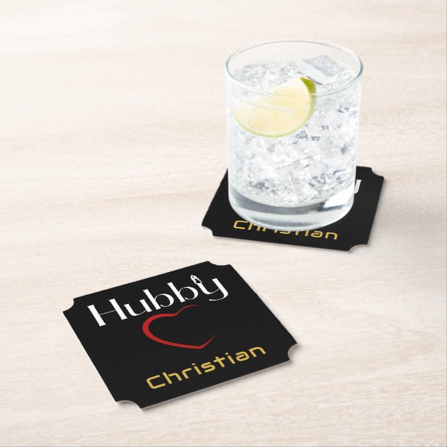 Hubby Wifey Bröllop-årsdagen Party Underlägg Papper (Insitu)