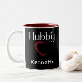 Hubby Wifey Couple Bröllop-årsgåva Två-Tonad Mugg