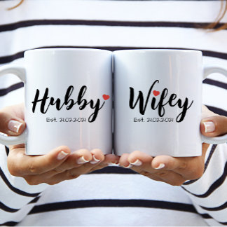 Hubby & Wifey lite Mugg (Personalize Hubby)