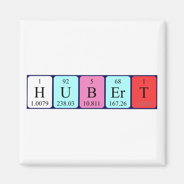 Hubert Periodisk bord namn magnet (Framsidan)