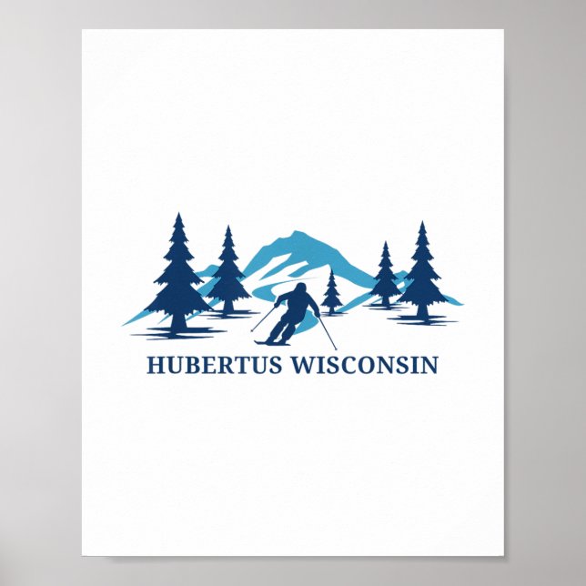 Hubertus Wisconsin Ski Resort Skiing Skier _1 Poster (Framsidan)
