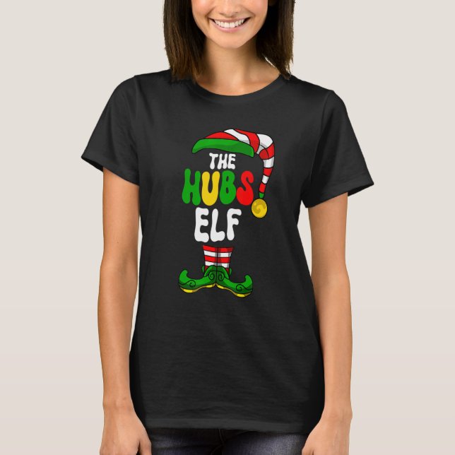 Hubs Elf Pajama Matching Group jul-Helgdag G T Shirt (Framsida)