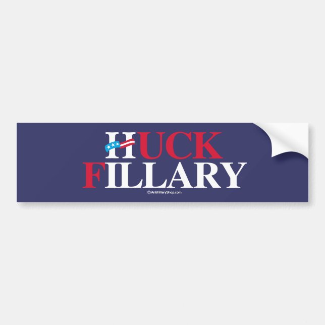 Huck Fillary - Anti-Hillary - vit - .png Bildekal (Framsidan)
