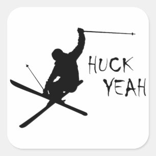 Huck Ja (Skiing) Fyrkantigt Klistermärke