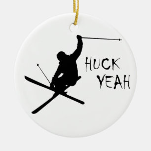 Huck Ja (Skiing) Julgransprydnad Keramik