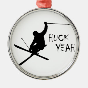 Huck Ja (Skiing) Julgransprydnad Metall