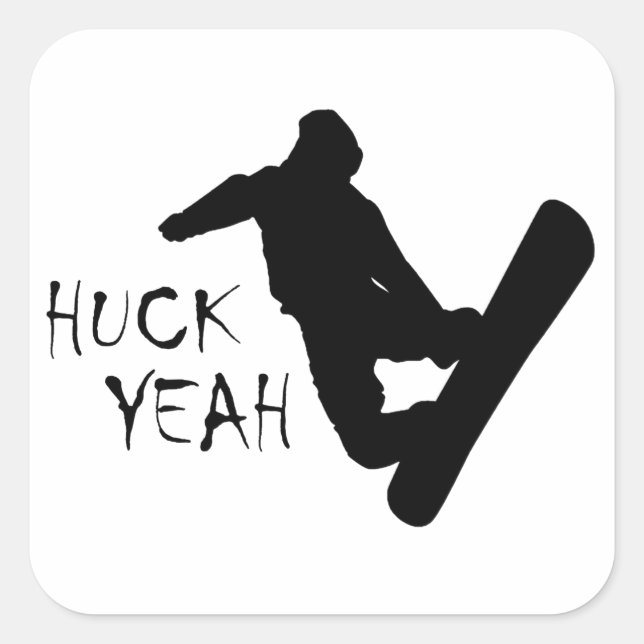Huck Ja (Snowboarding) Fyrkantigt Klistermärke (Framsida)