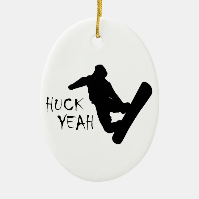 Huck Ja (Snowboarding) Julgransprydnad Keramik (Framsidan)