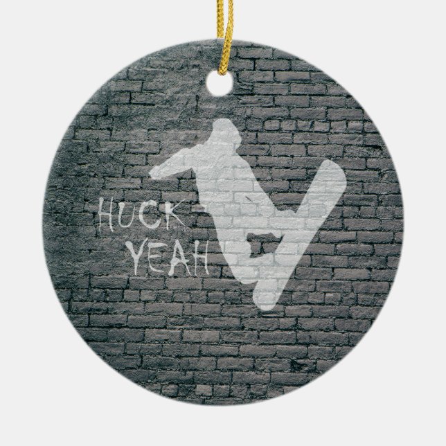 Huck Ja (Snowboarding) Julgransprydnad Keramik (Framsidan)